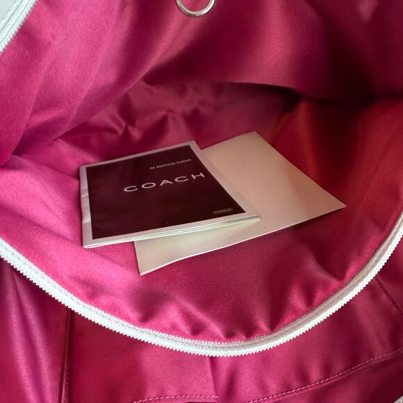 y2k COACH Vintage Pink Multicolor Suede Leather Tote - Picture 9 of 10